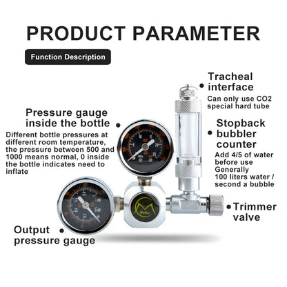 DIY Aquarium CO2 Regulator Magnetic Solenoid Kit Check Valve Fish Tank Accessories CO2 Control System Reactor Generator Set