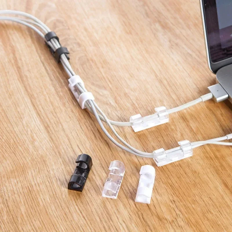 1/100Pcs Cable Clips Self-Adhesive Cable Organizer Cord Management System Cord Holder for Wire Management Desk Car Office Home