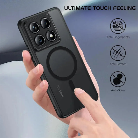 Hard Plastic Matte Camera Protection Case For Xiaomi 15 14 13 Ultra 13T 14T Pro For Magsafe Magnetic Wireless Charge Phone Cove