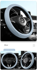 Napa Leather Perforated Patchwork Car Steering Wheel Cover, Non-slip, Breathable, Universal 15 Inch (Approx. 38cm)