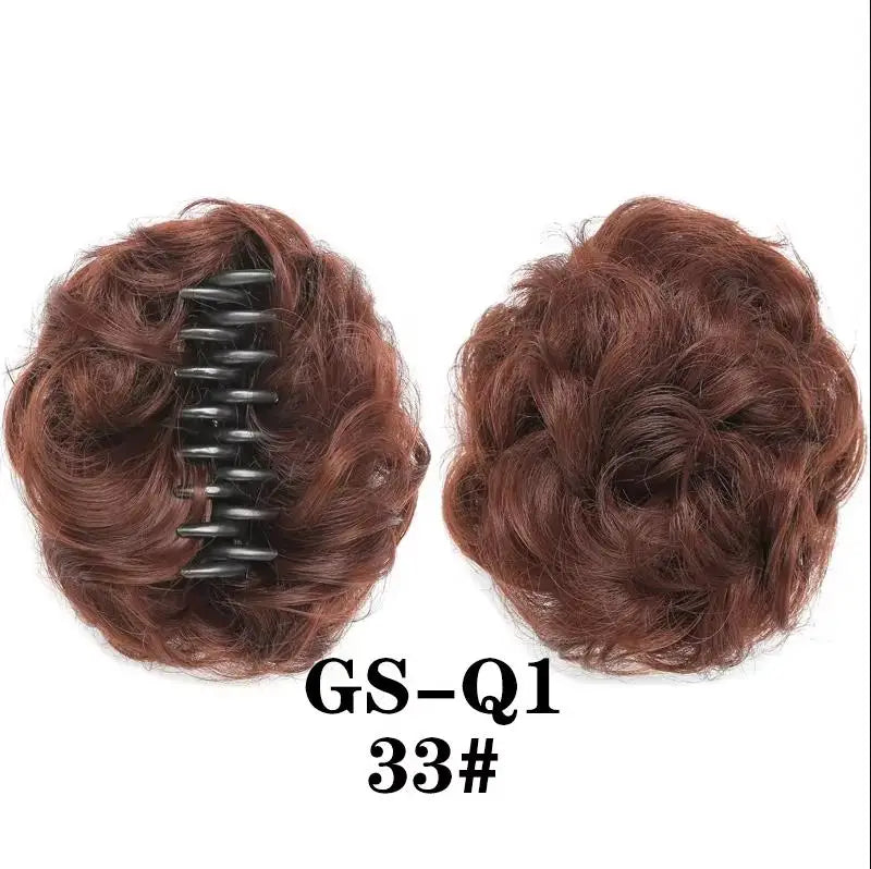 Coque despojado com piranha claw clip aplique de cabelo cacheado