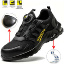 Men Rotating Button Safety Shoes Steel Toe Work Sneakers Indestructible Shoes Puncture-Proof Work Boots Air Cushion Safety Shoes