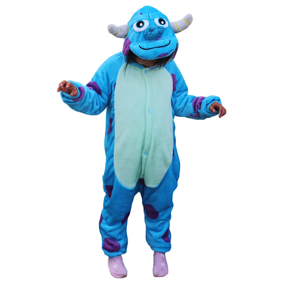 Cartoon Kigurumi For Children Kids' Animal Onesie Pajamas Dog Wolf Dragon Dinosaur Halloween Carnival One-piece Costume Homewear