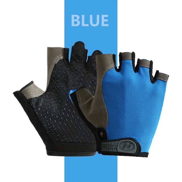 Anti Slip Half Finger Gloves for Men and Women, Dumbbells, Breathable, Elastic, Shock, Exercise, Sports, Cycling, Bicycle 