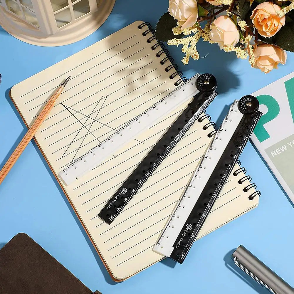 Folding Ruler Black And White Simple Graphic Primary Creative Birthday School Gift Stationery Drawing Student School Supply 1pcs