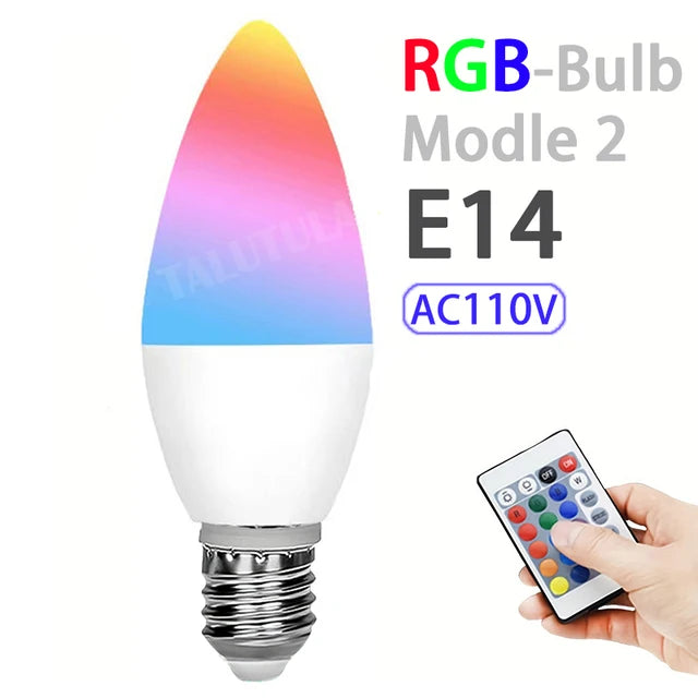 Multicolor RGB Lâmpada LED, 16 Cores, E27 Base, 220V, Iluminação Doméstica, Regulável, 24 Key, Controle Remoto, Atmosfera Neon Light