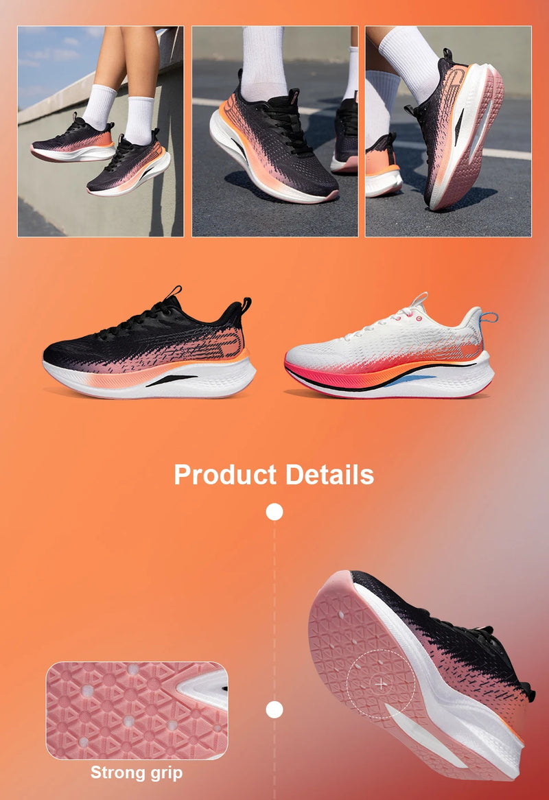 Baasploa Women Professional Running Shoes Outdoor Carbon Plate Non Slip Sports Shoes Female Casual Breathable Jogging Sneakers