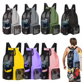 Mesh backpack, swimming drawstring bag, backpack with wet pocket, beach storage backpack, outdoor fishing bag