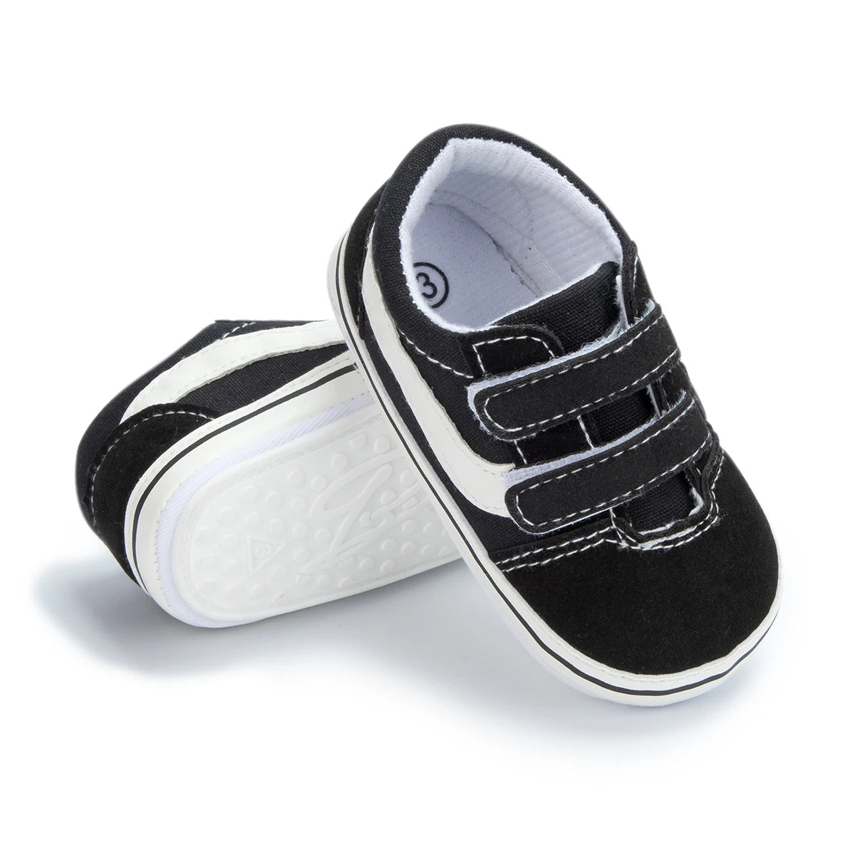 Zapatos Meckior para bebé niño y niña, zapatillas de lona con suela de goma antideslizante y diseño de rayas a cuadros, para primeros pasos, zapatos casuales unisex para bebé.