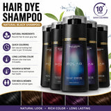 Shampoo de Tintura Capilar de 200ml para Cabelos Grisalhos – Kit de Tintura Natural Semipermanente para Mulheres e Homens (Preto, Castanho, Roxo)