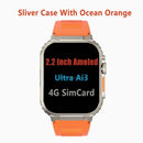 New Ultra Ai 3 Android Smartwatch 4G full network sim Card GPS WIFI 180°Hd Camera APP Download health monitoring Smart Watch Men