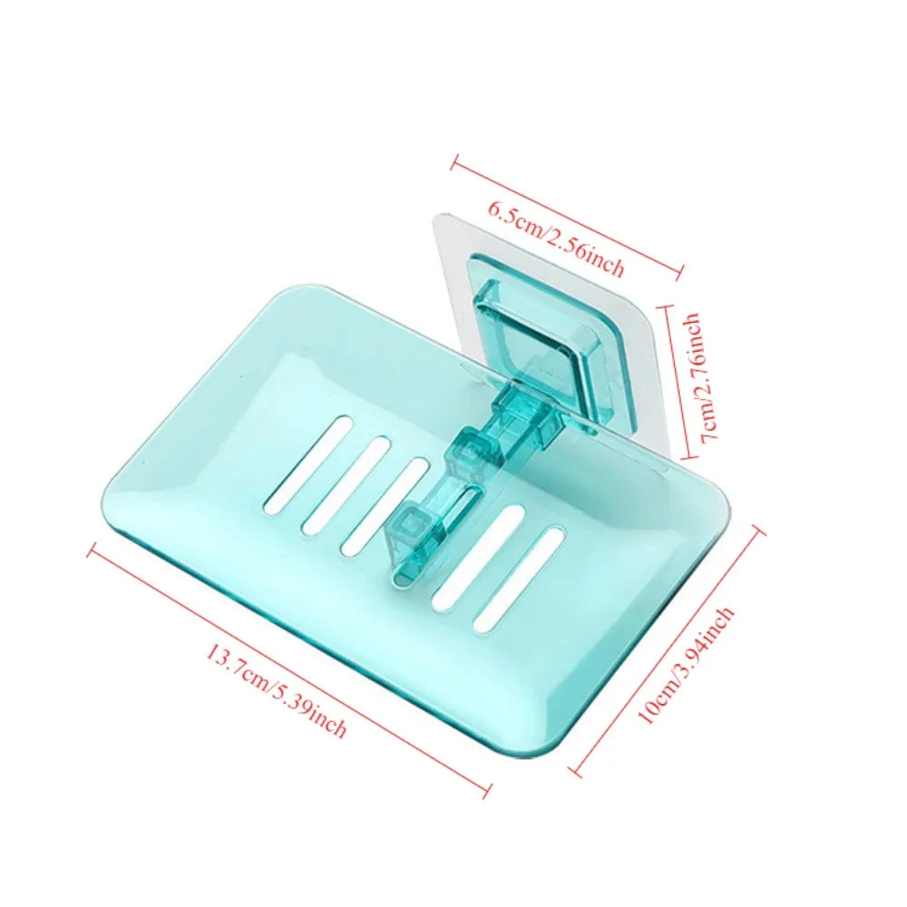 New Soap Rack No Drilling Wall Mounted Double Layer Holder Soap Sponge Dish Bathroom Accessories Dishes Self Adhesive