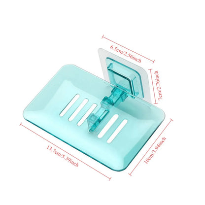 New Soap Rack No Drilling Wall Mounted Double Layer Holder Soap Sponge Dish Bathroom Accessories Dishes Self Adhesive