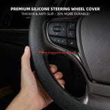 Anti-Slip Silicone Steering Wheel Cover - Universal Fit, Soft & Odorless Fits 14''/15'' Wheels, Durable & All-Season