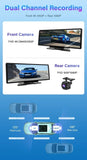 Srnubi 10.26" Dash Cam Rearview Wireless Carplay & Android Auto 4K DVR Navigation Player Dual Lens Recorder Dashboard WIFI 5.0BT