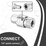 Juego de adaptadores para hidrolavadoras, conector rápido, acero inoxidable, conectores macho y hembra, accesorios para mangueras de 1/4" 
