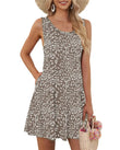 9XL Plus Size Women's Casual Holiday Dress Summer Sleeveless Loose Sundress Floral Print Dresses Women Vest Pockets Beach Dress