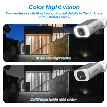 ANRAN 2K cámara de seguridad Solar C3 cámara Solar inalámbrica para exteriores WIFI batería reflector de cámara Color visión nocturna no se puede agregar NVR