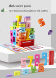 Wooden educational digital blocks, creative puzzles, stacking toys, fun brain teasers, early education topics, Montessori style