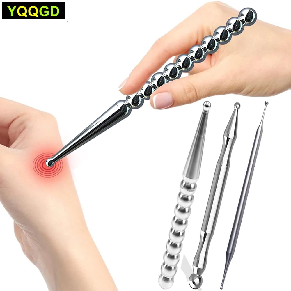 Ears Acupuncture Point Probe Massage Tool Painless Stainless Steel Portable Acupoint Detecting Pen Facial Reflexology Tool