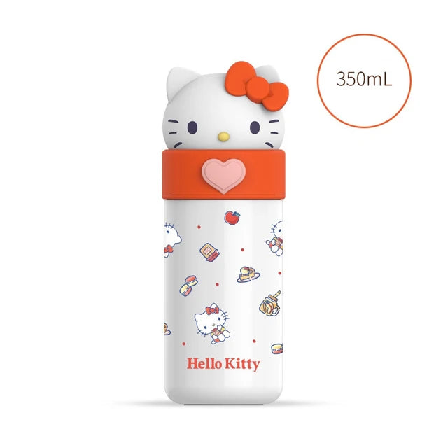 Sanrio Stainless Steel 316 Thermos, Hello Kitty, Kuromi Cinnamoroll Melody, Frasco de vácuo infantil, Garrafa de água, Copo, 350ml