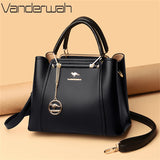 2024 Luxury Women Designer 3 Layers Shoulder Crossbody Bag Ladies Large Capacity Leather Handbags Shopper Brand Messenger Totes