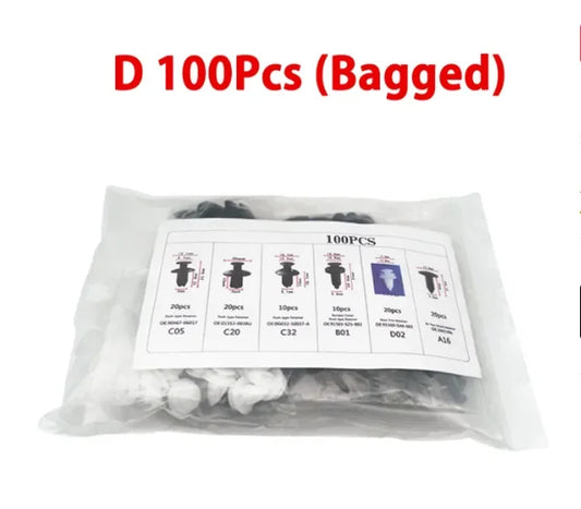 100PCS Automotive Bumper Clip Plastic Rivet Fastener Thrust Retainer Kit General Motors Ford Toyota Honda Chrysler