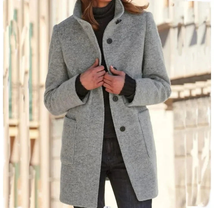 Cardigan Coat Women Clothes Warm Autumn 2023 Fashion Versatile Loose Fitting Retro Button Stand Collar Long Sleeve Y2k Overcoat