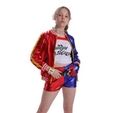 Harley Quinn Cosplay Suicide Squad Harleen Quinzel Kids Girls T-Shirt Joker Jacket Halloween Costume