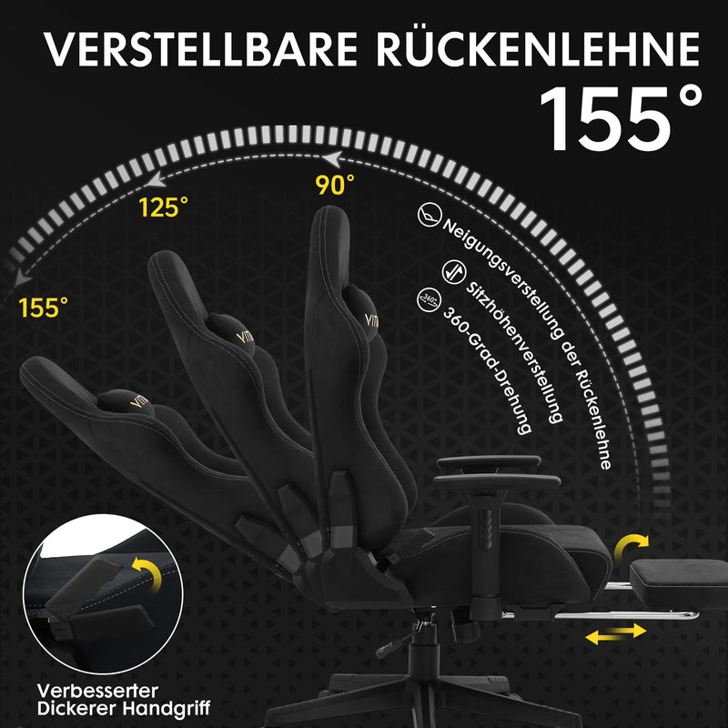 Brand Gaming Chair With Footrest Office Chair Ergonomic Lumbar Support Height Adjustable with Suede Leather Recliner Women Men