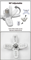 E27 Fan Foldable 28W LED Bulb AC220V/110V 40 Bulb Deformation for Home Ceiling Lights Warehouse and Garage White Light6500K Bulb