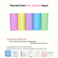 Mini Pocket Printer 5 Rolls Of Self-Adhesive Paper Portable Thermal Printer For Printer Suitable For Home Office Study And Work