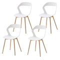4Pcs/Set Hollow Dining Chairs Modern Simple Household Back Stool Nordic Negotiation Chair Plastic Chair Cosmetic Chair White