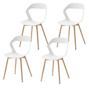 4Pcs/Set Hollow Dining Chairs Modern Simple Household Back Stool Nordic Negotiation Chair Plastic Chair Cosmetic Chair White