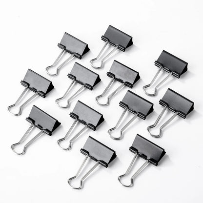 Deli 32mm Clamps Black Long Tail Clip Combination Folder Binder Clips Bookmark Paper Ticket Clip School Office Supplies