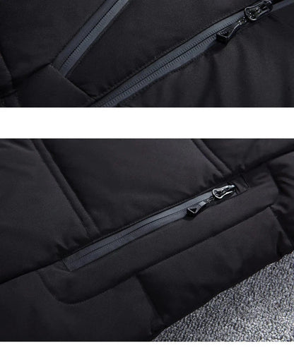 Chaqueta de plumón de 20 grados para hombre, parka de invierno para hombre, chaqueta de plumón de pato blanca con capucha para exteriores, abrigo de nieve acolchado grueso y cálido de gran tamaño M-4XL