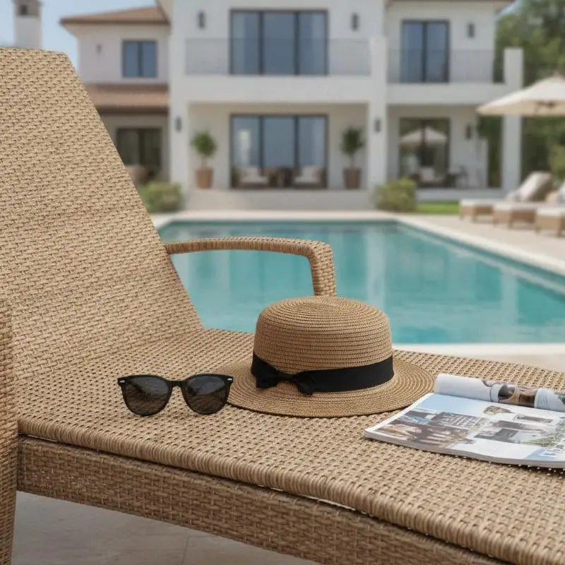 High Quality Flat Top Boater Sun Hat Straw Hat For Men & Women Summer Travel & Beach With Wide Brim UV Protection