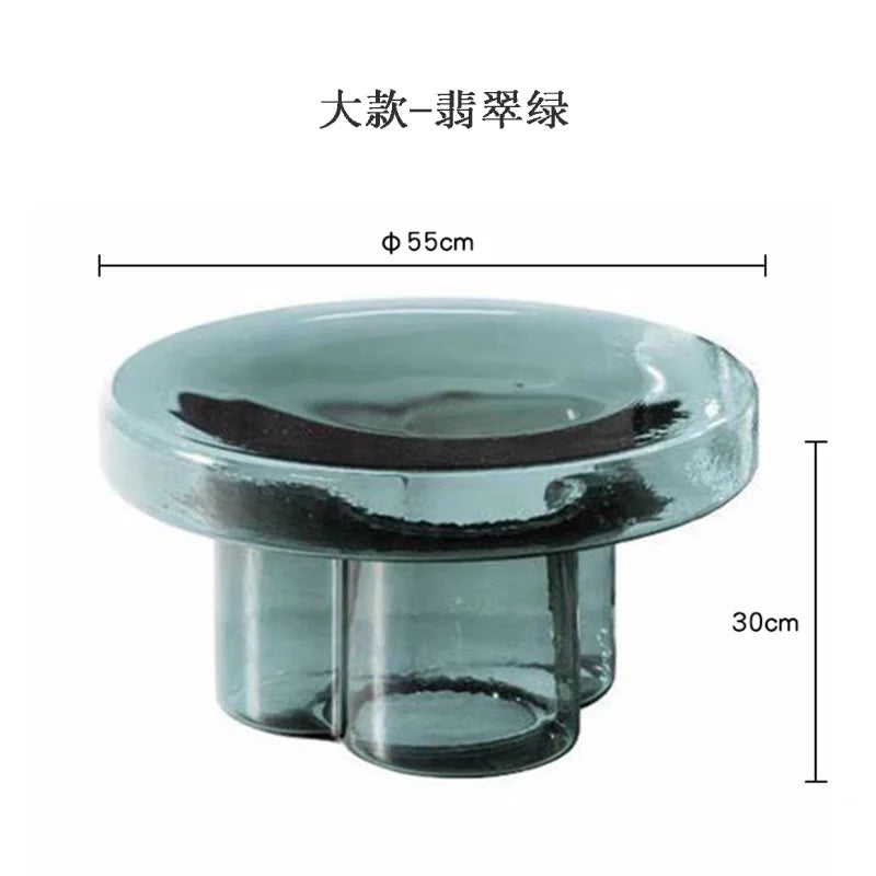 Artistic Glass Coffee Tables, Creative Design End Tables for Living Room , Stylish Accent Tea Table with Various Sizes & Colors