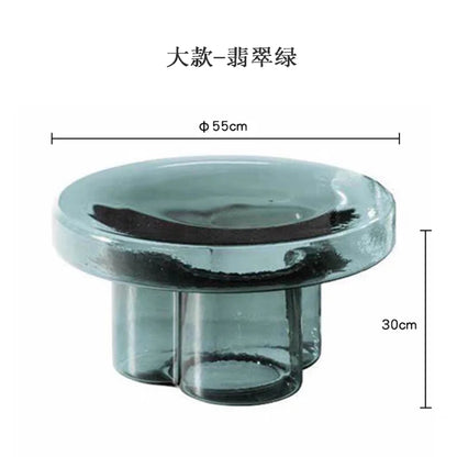 Artistic Glass Coffee Tables, Creative Design End Tables for Living Room , Stylish Accent Tea Table with Various Sizes & Colors