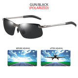 Fashion Half Frame Photochromic Sunglasses Men Women Classic Chamelon Polarized Sun Glasses Male Vintage Fishing Driving Shades