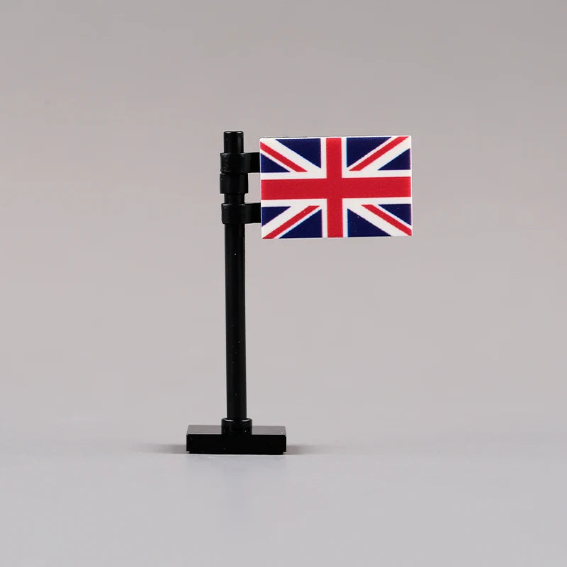 MOC City Street View National Flag Series WW2 Accessories Building Blocks Franch Italy Military Army War DIY Kid Bricks Toy Gift