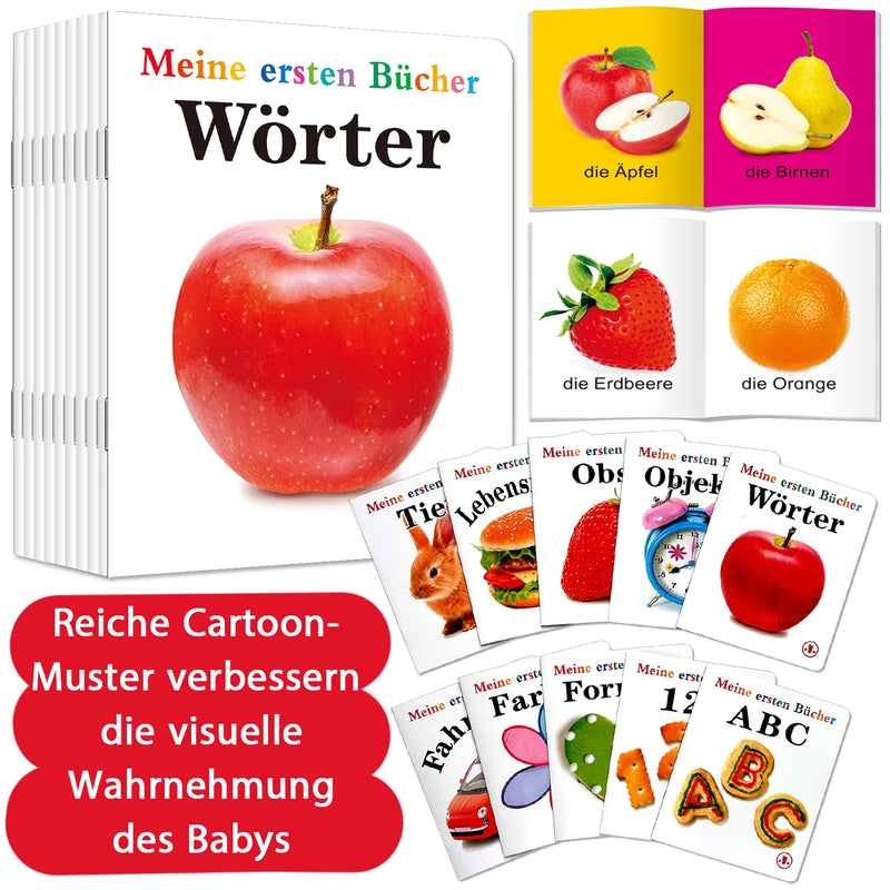 A set of ten children's German language learning encyclopedias