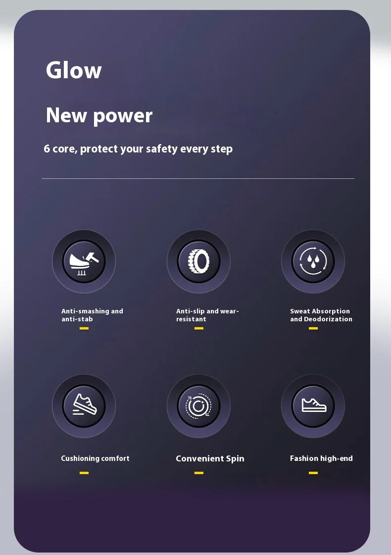 Anti-Piercing Steel Toe Safety Shoes, Certified Work Boots, Oilproof Slip Resistant for Construction & Industrial Shoes for Men