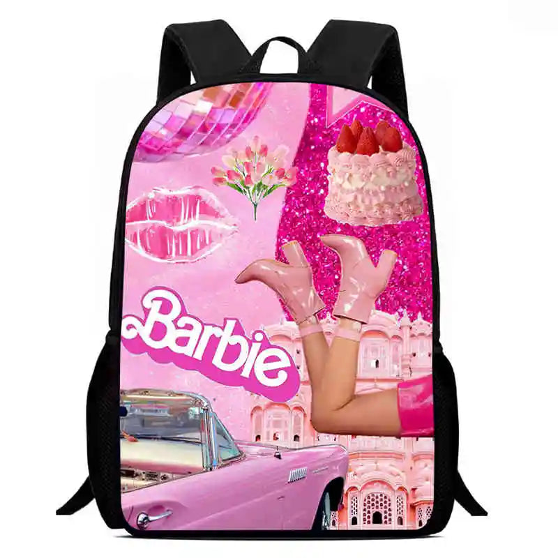 Mochila escolar infantil con diseño de Barbie y bolsas para el almuerzo y lápices para guardería, el mejor regalo para niños y niñas.