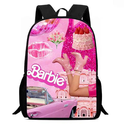 Mochila escolar infantil con diseño de Barbie y bolsas para el almuerzo y lápices para guardería, el mejor regalo para niños y niñas.