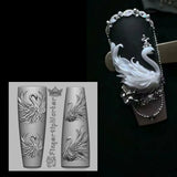 1Pc Chain Ice Flower Fox Spoon Fork Dragon Snake Butterfly 3D Acrylic Mold Nail Art Decorations  DIY Design Silicone Nails Mold