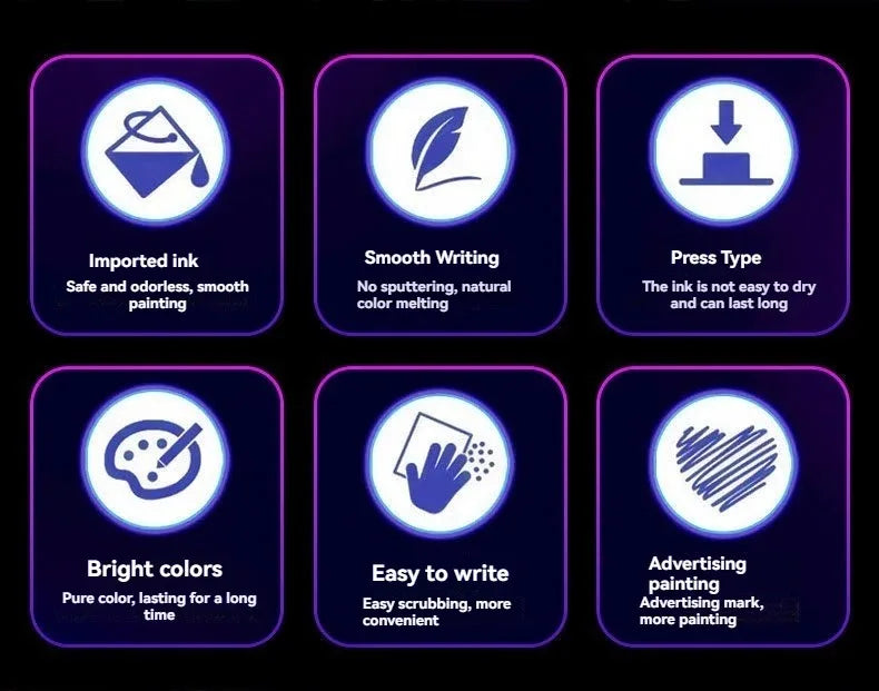 8 Colors 7mm Liquid Erasable Chalk Markers Pens Washable & Wet Erase Neon Makers for Blackboard Chalkboard Signs Glass Window