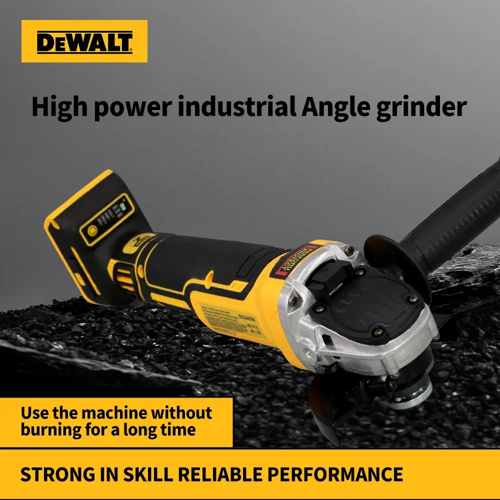 Amoladora angular de cabeza plana sin escobillas DEWALT DCG405, 100/125 mm, batería de litio de 18 V, máquina herramienta de corte