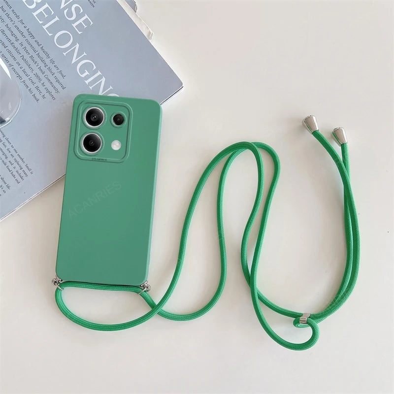 Funda con cordón cruzado para Xiaomi Redmi Note 13 Pro Plus 4G 5G, funda trasera de silicona con cordón para Poco X6 M6 Pro, Note 13 Pro y MX 6 X6 Pro