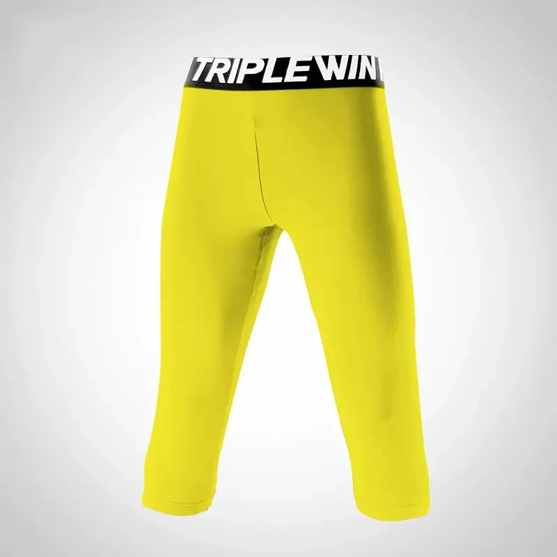 Kids Boy Girl Capri Running Tights Pant Children Basketball Football Soccer Fitness Exercise Sport 3/4 Cropped Legging Shorts J8